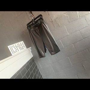 Black leather biker shorts. Comes in many sizes